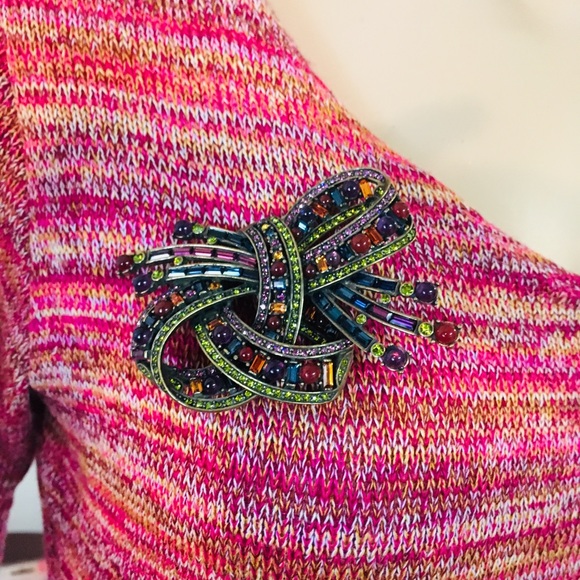 Heidi Daus Signature Swarovski Genuine Bow Pin - Picture 2 of 8